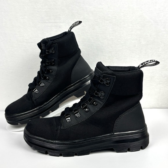 Dr. Martens Shoes - Dr. Martens Combs W Combat Boots Black Canvas Womens Size 8 Ankle Lace Up AW004
